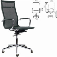 Офисное кресло BRABIX PREMIUM "Net EX-533", хром, сетка, черное, 532546