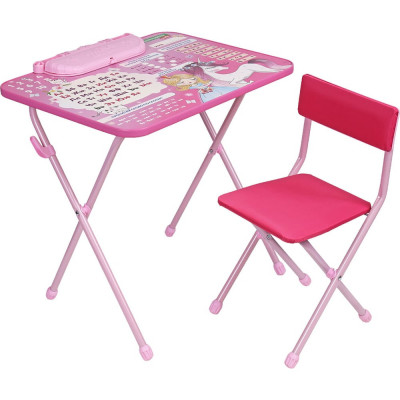 Комплект детской мебели BRAUBERG NIKA KIDS ПРИНЦЕССА розовый, стол + стул, пенал 532635