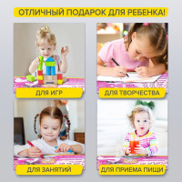 Комплект детской мебели BRAUBERG NIKA KIDS ПРИНЦЕССА розовый, стол + стул, пенал 532635