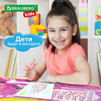 Комплект детской мебели BRAUBERG NIKA KIDS ПРИНЦЕССА розовый, стол + стул, пенал 532635