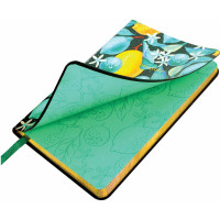 Блокнот BRAUBERG VISTA Lemon Story малый формат 100x150 мм А6, под кожу гибкий, срез фольга 80 листов 112096