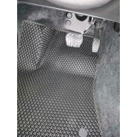 Ковры в салон автомобиля Eva Smart infiniti qx55 2021 - эва сота серые c черной окантовкой 3722-B1B5-S