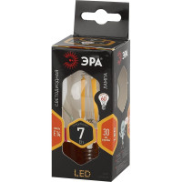 Светодиодная лампа ЭРА F-LED P45-7W-827-E14 филамент, шар, теплый Б0027946