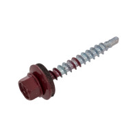 Кровельный саморез Качественный КРЕПЕЖ красное вино RAL 3005, 4.8х38 мм, 50 шт 0200131 КЧ