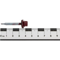 Кровельный саморез Качественный КРЕПЕЖ красное вино RAL 3005, 4.8х38 мм, 50 шт 0200131 КЧ