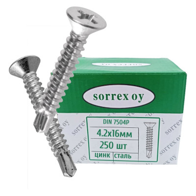 Саморез Sorrex 7504P-ZN-M4.2X16 250 шт. 7504P-1-042-016 250