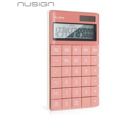 Калькулятор настольный DELI nusign, 12-разрядный, розовый, 165x14x103 мм ENS041-pink