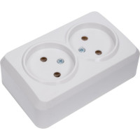Розетка Smartbuy 2-местная 10А без заземления белая Юпитер SBE-03w-10-S2-N