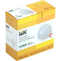 Светильник IEK ДПО 5012Д, LED, 8вт, 4000K, IP65, круг, белый, с датчиком движения LDPO1-5012D-08-4000-K01