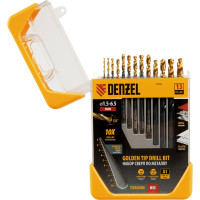 Набор сверл по металлу Golden Tip 1.5-6.5 мм, HSS-Tin, 13 шт Denzel 72318
