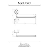 Полотенцедержатель Migliore FORTUNA двойной поворотный L32 x h19 cm, хром 27673