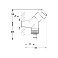 Подсоединительный вентиль Grohe 1/2″ хром 41010000