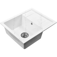 Мойка для кухни из искусственного камня WISENT мрамор бело-серый (беларусь) 595x495x220 WB19-10/WGER013