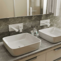 Смеситель для раковины встраиваемый настенный DQ Bayern.Liszt, матовый белый DA1514408