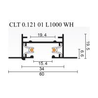 Однофазный встраиваемый шинопровод Crystal lux CLT 0.121 01 L1000 WH