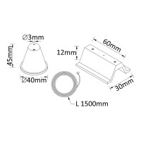 Подвесной комплект для шинопровода Crystal lux clt 0.210 CLT 0.210 03 BL