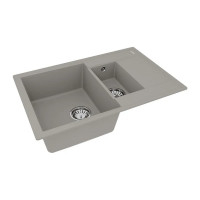 Мойка кухонная из кварцгранита Lemark RAMZA 760 грей, комплектация: крепеж, сливная арматура с переливом в комплекте 9910039