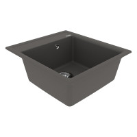 Мойка кухонная из кварцгранита Lemark HANKA 450 цвет: серый шёлк, комплектация: крепеж, сливная арматура с переливом арт. 9910011