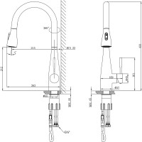 Смеситель для кухни Lemark Эксперт с вытяжным изливом, сталь LM5084S