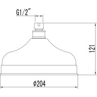 Верхняя душевая лейка Lemark Ø204 мм, для серии Брава, золото LM8989G