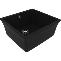 Кухонная мойка из кварцгранита Lemark SINARA 440-U цвет: антрацит комплектация: крепеж, сливная арматура с переливом в комплекте арт. 9910067