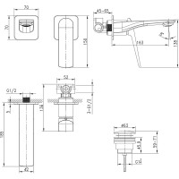Смеситель для умывальника Lemark "Аллегро" встраиваемый, хром/белый LM5936CW