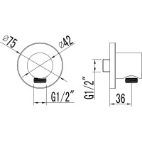 Подключение для душевого шланга Lemark для LM4322C, LM4922CW, LM7822C, LM7829C, хром LM4383C