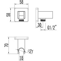 Подключение для душевого шланга Lemark с креплением для лейки, для LM4519C, хром LM4585C