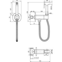 Смеситель с гигиеническим душем, встраиваемый Lemark Соло, черный LM7172BL
