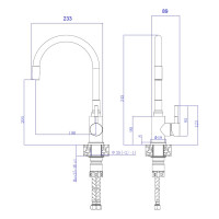 Смеситель для кухни АНТЕЙ Дюна шар. с высоким силиконовым изливом бежевый, нерж.сталь 511521 1/10 511521-ANT