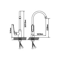 Смеситель для кухни АНТЕЙ шар. с высоким изливом, креп.гайка, цвет серый матовый Базальт 323535 d25 1/10 323535-ANT