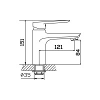 Смеситель для умывальника шаровой АНТЕЙ креп.гайка Виадук 535340 1/10 535340-ANT