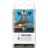 Фреза радиусная с подшипником (42.5х22х8 мм; R15) WPW RW15005