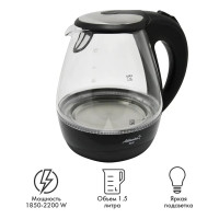 Стеклянный электрический чайник Atlanta ATH-2460 black