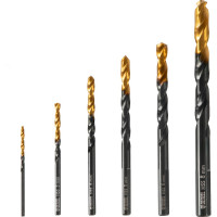 Набор сверл по металлу Golden Tip 2, 3, 4, 5, 6, 8 мм, HSS-Tin, 6 шт Denzel 72300