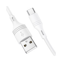 USB кабель Borofone bx43 cooljoy type-c, 1м, 3a, pvc (белый) 0L-MG-WF840