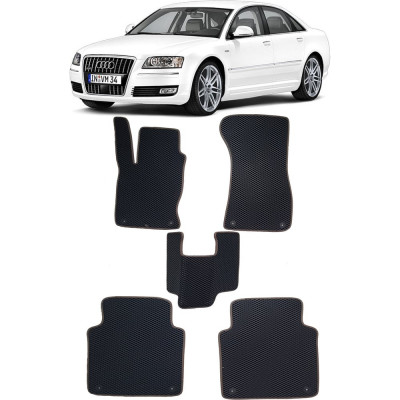 Eva Smart ковры в салон автомобиля audi a8 (d3, 4e) long 2002 - 2010 эва сота бежевые c бежевой окантовкой 2237-A1A1-S