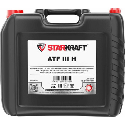 Синтетическая жидкость для автоматических трансмиссий STARKRAFT ATF III H AT1466004