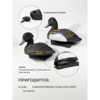 Муляж "Утки" WMC TOOLS пластмассовая с поворотной головой для пруда декоративного(к-т 2шт)(15х19х28см,цвет:черный, черный/белый) WMC-TG6004021/2 шт к-т/(48888)