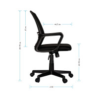 Кресло оператора Helmi HL-M07 Comfort ткань, спинка сетка черная/сиденье TW черная 306211