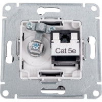 Двойная розетка Systeme Electric AtlasDesign Сталь комп+ТВ, RJ45+TV, кат.5E, механизм SE ATN000989