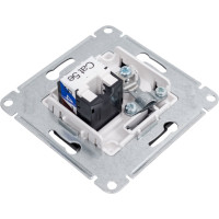 Двойная розетка Systeme Electric AtlasDesign Сталь комп+ТВ, RJ45+TV, кат.5E, механизм SE ATN000989