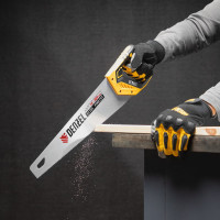 Ножовка по дереву Denzel, 400 мм, 11 TPI, зуб 3D, двухкомпонентная рукоятка 24146