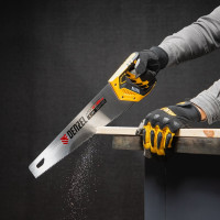 Ножовка по дереву Denzel, 400 мм, 9 TPI, зуб 3D, двухкомпонентная рукоятка 24145