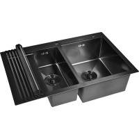 Мойка из нержавеющей стали WISENT 7851B-SR с PVD, со складной решеткой/ WS37851B-SR/WS-02-2B/W325014