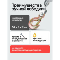 Рычажная лебедка ForceKraft FK-TRK-2000 2т 48595