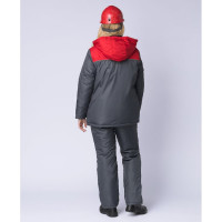Зимняя женская куртка Сакрин, ткань Дюспо, темно-серый/красный, 56-58; 182-188 Факел 87472337.019