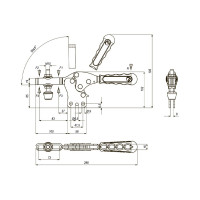 Прижим механический с вертикальным основанием KUKAMET, усилие 365 кг 112-4
