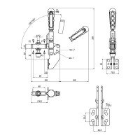 Прижим механический с угловым основанием KUKAMET, усилие 500 кг 213-5