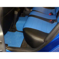 Ковры в салон автомобиля Eva Smart mitsubishi lancer x 2007 - 2017 эва сота чёрные c серой окантовкой 1546-B5B1-S
